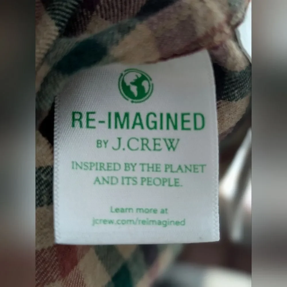 J.Crew Green Burgundy Plaid Flannel Shirt S Cotton Preppy Cabincore Lumberjack